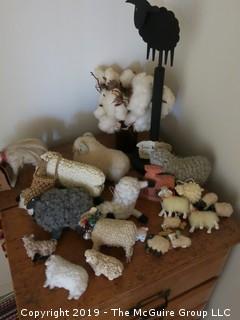 Collection of barnyard animals; mostly hand woven