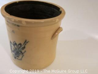 Bennington, Vermont 4 gal. stenciled stoneglazed pot