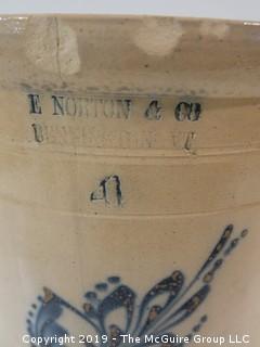 Bennington, Vermont 4 gal. stenciled stoneglazed pot