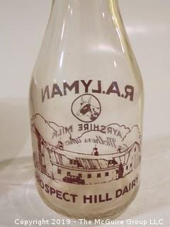 Collection including R. A. Lyman Milk Bottle: "For Mothers Who Care"