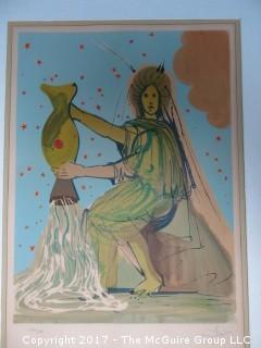 Dali pencil signed original print; numbered 180/250: inside dimensions 19 1/2 x 28"; outside dimensions 27 x 35 1/2"