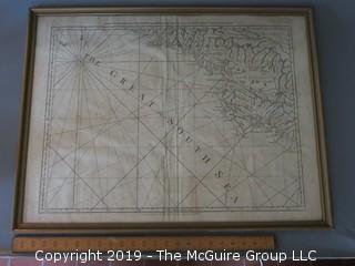 1775 Framed Antique Map of Costa Rica and Nicaurauga with the Lagunas; Thomas Jeffreys; Geographer to his Majesty; printed for Robert Sayer, map and printseller, London