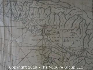 1775 Framed Antique Map of Costa Rica and Nicaurauga with the Lagunas; Thomas Jeffreys; Geographer to his Majesty; printed for Robert Sayer, map and printseller, London