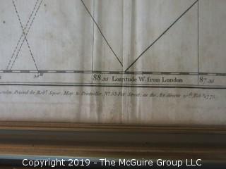 1775 Framed Antique Map of Costa Rica and Nicaurauga with the Lagunas; Thomas Jeffreys; Geographer to his Majesty; printed for Robert Sayer, map and printseller, London