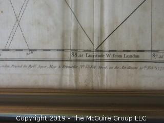 1775 Framed Antique Map of Costa Rica and Nicaurauga with the Lagunas; Thomas Jeffreys; Geographer to his Majesty; printed for Robert Sayer, map and printseller, London