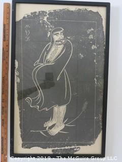 Figural Rubbing; framed under glass; 17 x 28"