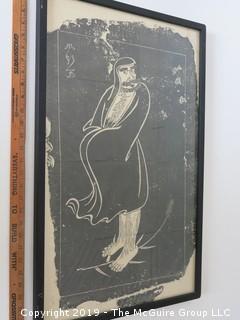 Figural Rubbing; framed under glass; 17 x 28"