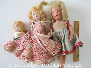 3 vintage dolls