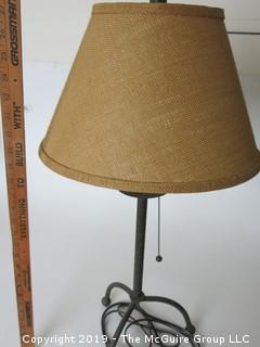 Metal table lamp with shade