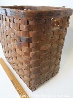 Large antique weavers basket.  There is some age damage, but still functional (14 x 19 x 22")