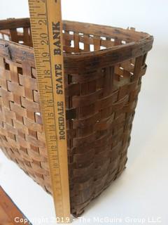 Large antique weavers basket.  There is some age damage, but still functional (14 x 19 x 22")