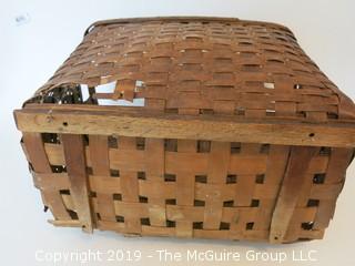 Large antique weavers basket.  There is some age damage, but still functional (14 x 19 x 22")