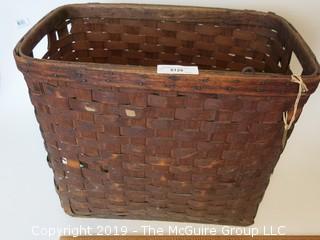 Large antique weavers basket.  There is some age damage, but still functional (14 x 19 x 22")