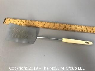 Vintage Metal Spatula with Plastic Handle