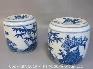 Pair of Chinese covered Ginger Jars