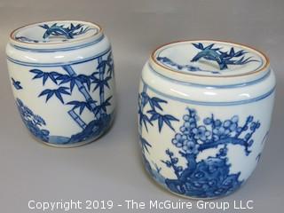 Pair of Chinese covered Ginger Jars