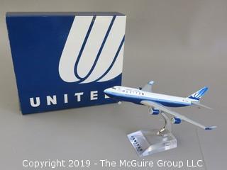 United Airlines Metal Scale Model Boeing 747-400; and presentation box