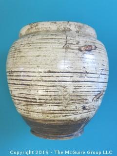 Chinese Shang Dynasty (1766 - 1122 BC) Pottery Vase (this item has been assembled so that bidders can see that it is all there, but needs restoration)