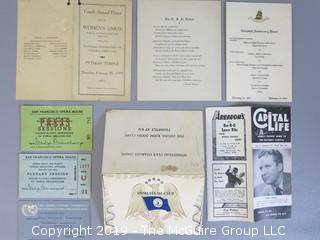 Collection of Ephemera including 1945 San Francisco Admission Credentials to the Convocation Creating the United Nations