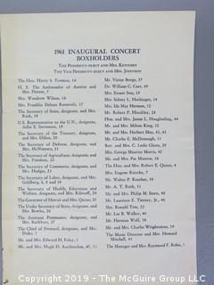 1961 JFK Inaugural Concert Program and Press Credentials