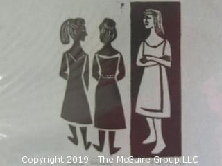 Original Print titled "Three Women"; pencil signed A. Emerson