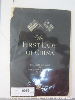 Booklet: "The First Lady of China (The Historic Visit of MME. Kiang Kai-Shek to the United States; 1943 