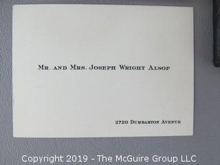 2 pocket sized diaries of Joseph Alsop, noted journalist.  Book 1 details his 1949 Studebaker; Book 2 is a 1947 appointment calendar