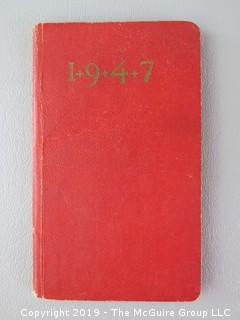 2 pocket sized diaries of Joseph Alsop, noted journalist.  Book 1 details his 1949 Studebaker; Book 2 is a 1947 appointment calendar