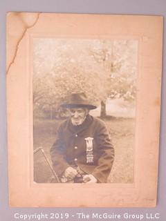 Photo of Victor Quies; age 103; wearing "O.D. Pease, G.A.R. Post No. 64, Watertown, Wis.