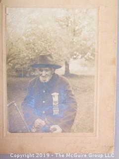 Photo of Victor Quies; age 103; wearing "O.D. Pease, G.A.R. Post No. 64, Watertown, Wis.