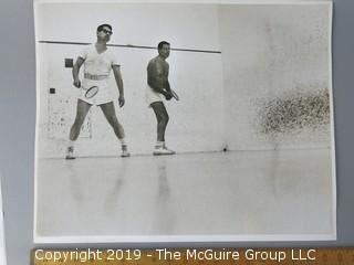 Arthur Rickerby Large Format Photo of Robert McNamera, shirtless, playing Squash with partner