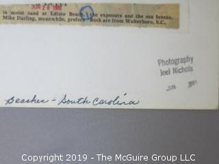 (2) Large Format B + W South Carolina Beach Photos; 1981