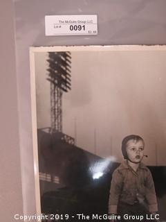 Arthur Rickerby Large Format B + W Photo of Young Groundskeeper at a Major League Stadium