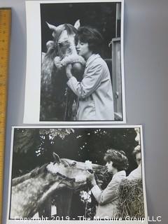 (2) Arthur Rickerby Large Format B + W Photos of Young Woman and Her Horse; circa 1963