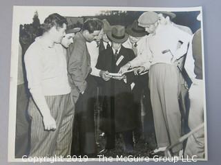 Collection of Large Format B + W Photos; including Mercury Morris playing basketball, golfers consulting the voluminous rule book