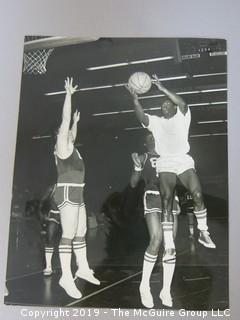 Collection of Large Format B + W Photos; including Mercury Morris playing basketball, golfers consulting the voluminous rule book