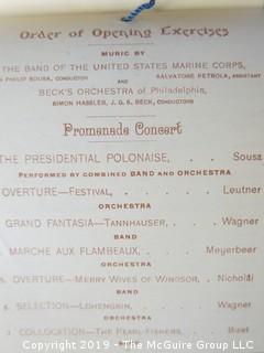 U.S. President Grover Cleveland's Inaugural Ball Program, March 4,1889; New Pension Building, Washington DC