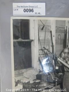 Large Format B + W Photo of Gunsmith in Shop