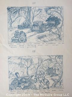 "Impressions of a Pegleg: Pen and Ink Sketches" by Pfc. William De J Rutherfoord, 90th F.A. Battalion