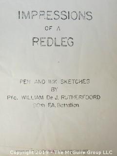 "Impressions of a Pegleg: Pen and Ink Sketches" by Pfc. William De J Rutherfoord, 90th F.A. Battalion