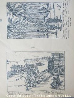 "Impressions of a Pegleg: Pen and Ink Sketches" by Pfc. William De J Rutherfoord, 90th F.A. Battalion