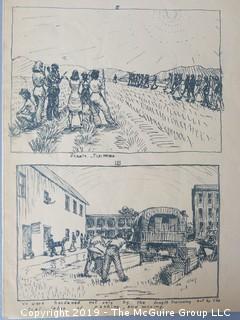 "Impressions of a Pegleg: Pen and Ink Sketches" by Pfc. William De J Rutherfoord, 90th F.A. Battalion