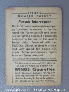 Collection of 28 Avaition "Wings Cigarettes" Cards