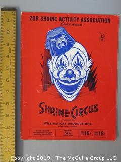 Vintage Shrine Circus Program, Sarasota, Florida