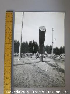 Large Format B + W photos of Woodsmen Competition; Arthur Rickerby