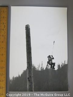 Large Format B + W photos of Woodsmen Competition; Arthur Rickerby