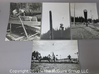 Large Format B + W photos of Woodsmen Competition; Arthur Rickerby