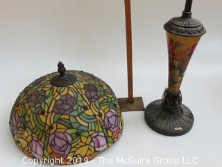 Tiffany Style table lamp (shade is plastic and damage is shown)