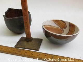 (2) Ceramic art bowls; one marked Royal Copenhagen