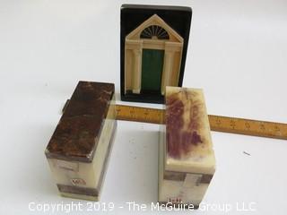 Collection including pair of Italian Onyx Bookends